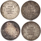 British India 4 x 2 Annas 1888 - 1916
KM# 488, 515; Silver; Victoria & George V