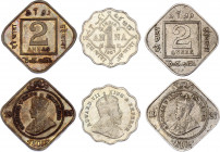 British India Lot of 3 Coins 1907 - 1935
1 Anna & (x2) 2 Annas 1907-1935; George V; XF/AUNC