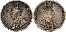 British India 1 Rupee 1911 - 1922 (ND) Incusion Error
Silver; Silver 11.40 g.; George V