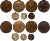 Hong Kong Lot of 7 Coins 1866 - 1923
with Silver; Various Dates & Denominations