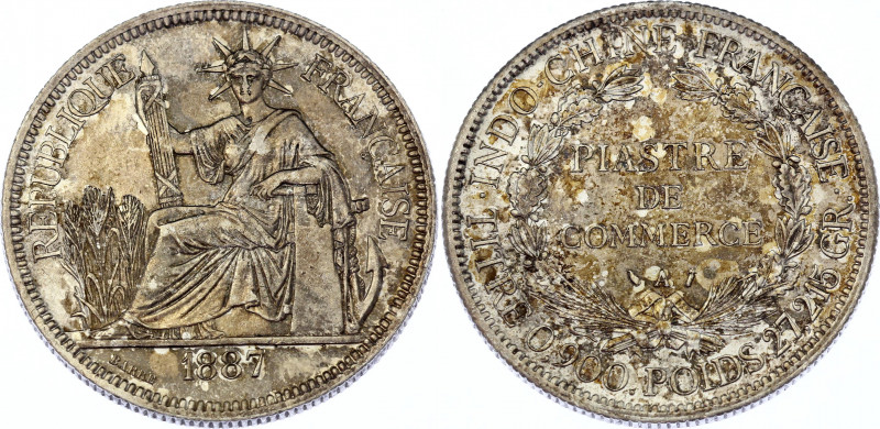 Indochina 1 Piastre 1887 A
KM# 5; Silver; XF+