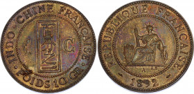 Indochina 1 Centime 1892 A
KM# 1; UNC with nice toning