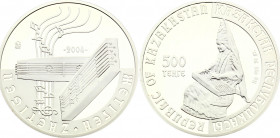 Kazakhstan 500 Tenge 2004
KM# 190; Silver (.925) 24.0 g., 37 mm., Proof; Musical instruments series, Zhetigen; with certificate