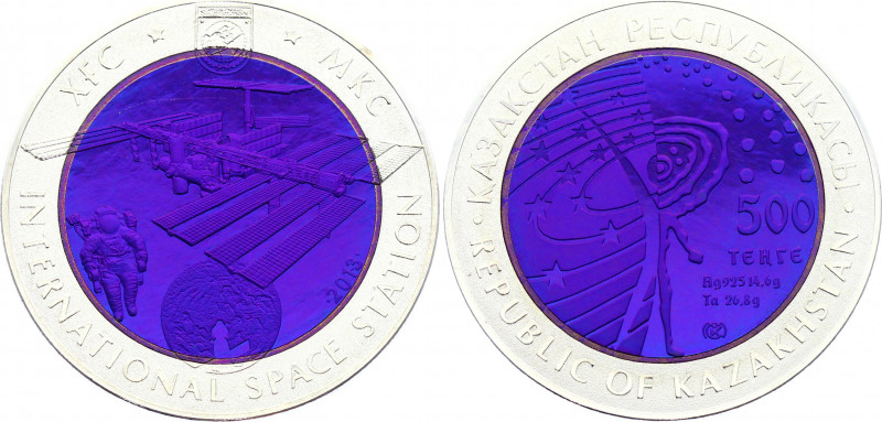 Kazakhstan 500 Tenge 2012
Silver (.925) 14.6 g., Tantal 26.8 g., Proof; Interna...