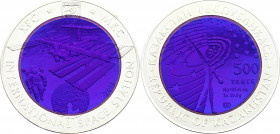 Kazakhstan 500 Tenge 2012
Silver (.925) 14.6 g., Tantal 26.8 g., Proof; International Space Station