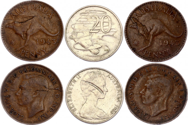 Australia Lot of 3 Error Conis 1943 - 1966
Various Dates & Denominations