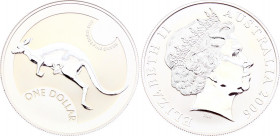 Australia 1 Dollar 2006
KM# 837; Silver (.999) 32.38 g.; Kangaroo with cub bouding under australian sun. Proof.
