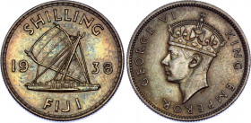 Fiji 1 Shilling 1938
KM# 12; George VI; UNC- with nice toning
