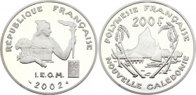 French Polynesia 250 Francs 2002 Rare
Schön# 19; Silver, Proof; Mintage 500 pcs only!; Caledonia Moorea Island