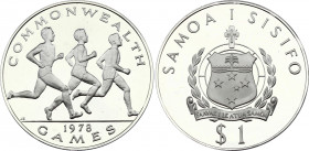 Samoa 1 Dollar 1978
KM# 30a; Silver, Proof; 1978 Commonwealth Games, Edmonton