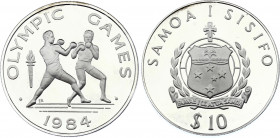 Samoa 10 Tala 1984
KM# 59; Silver, Proof; 1984 Olympic Games in Los Angeles