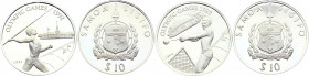 Samoa 2 x 10 Tala 1991 - 1992
KM# 85, 86; Silver (.925) 31.24 g., & 31.30 g.; Olympiad 1992 Events