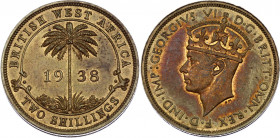 British West Africa 2 Shillings 1938
KM# 24; George VI; UNC, mint luster remains