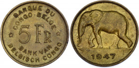 Congo 5 Francs 1947
KM# 29; Leopold III