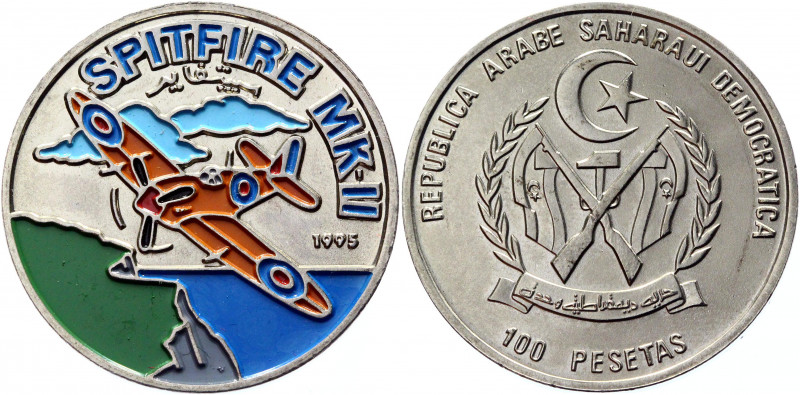 Sahrawi Arab Democratic Republic 100 Pesetas 1995 
KM# 23; Nickel Clad Steel; W...