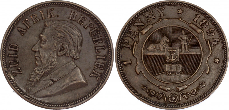 South Africa 1 Penny 1894
KM# 2; Copper; XF