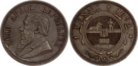 South Africa 1 Penny 1894
KM# 2; Copper; XF