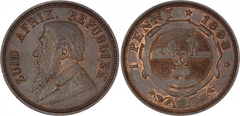 South Africa 1 Penny 1898
KM# 2; UNC with red mint luster