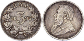 South Africa 3 Pence 1895
KM# 3; Silver; XF