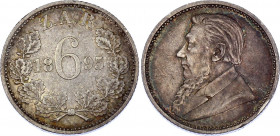 South Africa 6 Pence 1895
KM# 4; Silver; XF