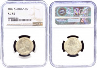 South Africa 1 Shilling 1897 NGC AU 55
KM# 5; Silver