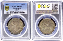 South Africa 2-1/2 Shillings 1897 PCGS AU 58+
KM# 7; Silver