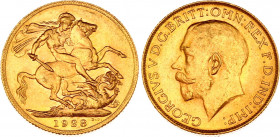 South Africa Sovereign 1928
KM# 21; Gold (.917) 7,91g.; George V; Pretoria mint mark: SA; UNC