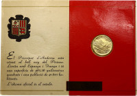Andorra 100 Diners 1988 Original package
KM# 42; Gold (.999) 5g. Mintage 200. Proof.