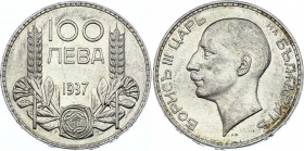 Bulgaria 100 Leva 1937
KM# 45; Silver; Boris III