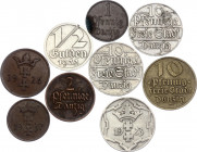 Danzig Lot of 9 Coins 1923 - 1937
Various Dates & Denominations