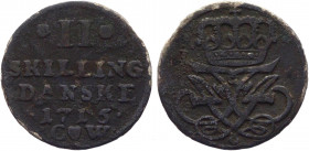Denmark 2 Skilling Danske 1715 
KM# 502; Silver 1,1g.; Frederick IV (1699-1730); VF