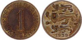 Estonia 1 Sent 1939
KM# 19; UNC