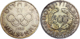 Finland 500 Markkaa 1952 H
KM# 35; Silver; Olympic Games 1952; AUNC with nice toning