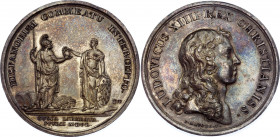 France Silver Medal "Siege of Orleans" 1650 (ND) Restrike
Silver 34.74 g., 41 mm.; Louis XIV