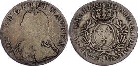 France Ecu 1726 D
KM# 486.6: Lyon; Silver; Louis XV