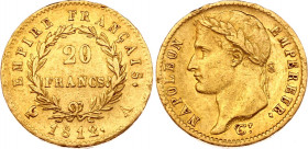 France 20 Francs 1812 A
KM# 695.1; Gold (.900) 6,34g.; Napoleon; 1st Empire; Mint: Paris; VF-XF