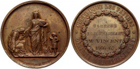 France "Politics, Society, War" Bronze Medal 1866 - 1867
Bronze 30,60g.; by Caqué; Napoleon III; Second Empire; UNC