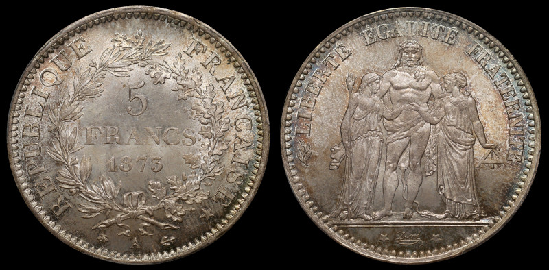 France 5 Francs 1873 A PCGS MS67 Top Grade
KM# 82.1; Silver; Extremaly Rare Con...