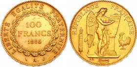 France 100 Francs 1886 A
KM# 832; Gold (.900) 31,93g.; Mint: Paris; XF