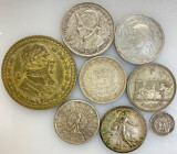 World Lot of 8 Silver Coins 1843 - 1957
Silver; Various Countries, Dates & Denominations