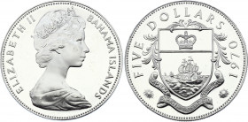 Bahamas 5 Dollars 1970
KM# 10; Silver, Proof; Elizabeth II