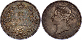 Canada 25 Cents 1880 H
KM# 5; Silver; Victoria; XF+