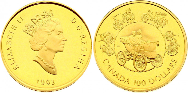 Canada 100 Dollars 1993
KM# 245; Gold (.583) 13,24g.; Elizabeth II; Antique Aut...