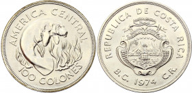 Costa Rica 100 Colones 1974
KM# 201; Silver; Conservation; UNC