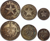 Cuba 10 - 20 - 40 Centavos 1920
Silver; Various Denominations; with nice toning