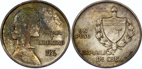 Cuba 1 Peso 1934
KM# 22; Silver; ABC Peso; AUNC, with nice toning