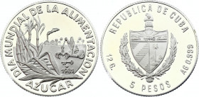 Cuba 5 Pesos 1981 Rare!
KM# 78; Silver, Proof; Mintage 1560 pcs only!; Sugar Production