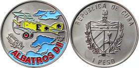 Cuba 1 Peso 1995 
KM# 547; Nickel Bonded Steel 12,70g.; English Albatross II multicolor; UNC