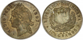 Dominican Republic 1 Peso 1897 A
KM# 16; XF