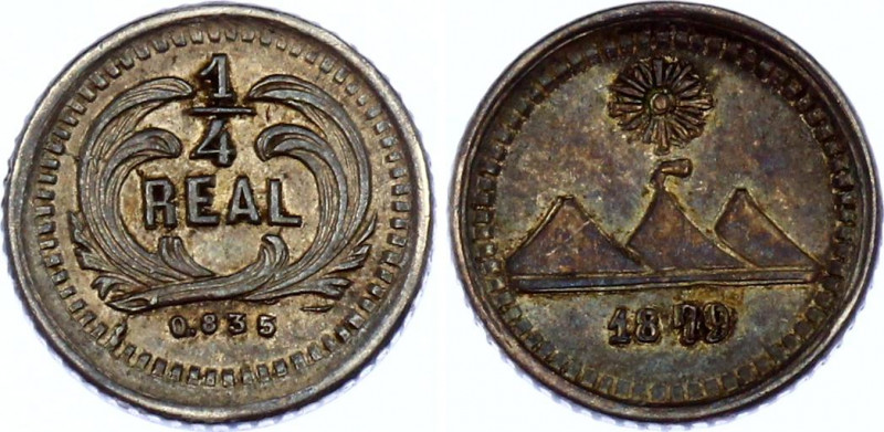 Guatemala 1/4 Real 1879 Overdate
KM# 146a.2; Silver.